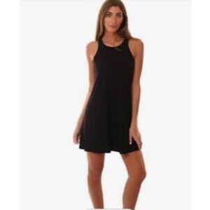Veronica M Black Sleeveless A-Line Tank Dress Small
